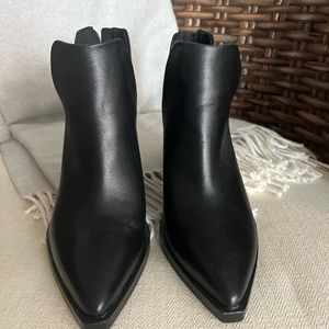 Vince Camuto Black Genuine Leather Booties